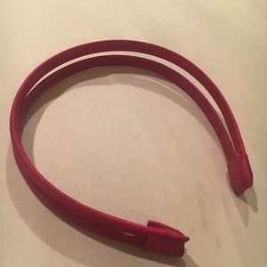 Red satin finish double band headband